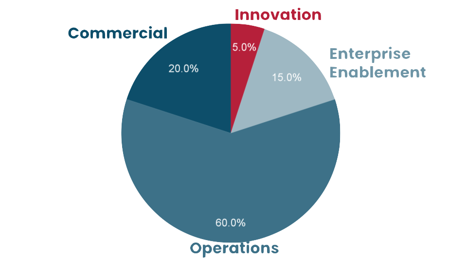 Pie chart illustrating enterprise team composition