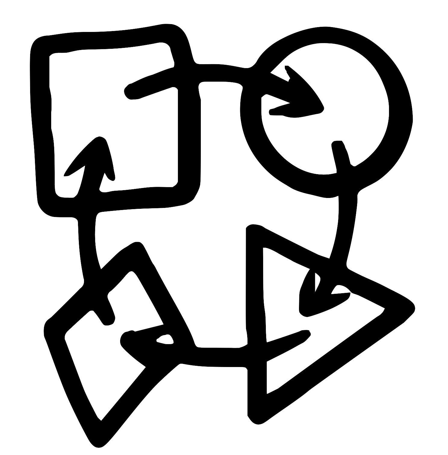 Hand-drawn icon of an iterative innovation cycle